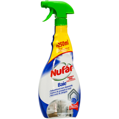 Solutie curatare baie spray 750ml anticalcar fara urme Nufar